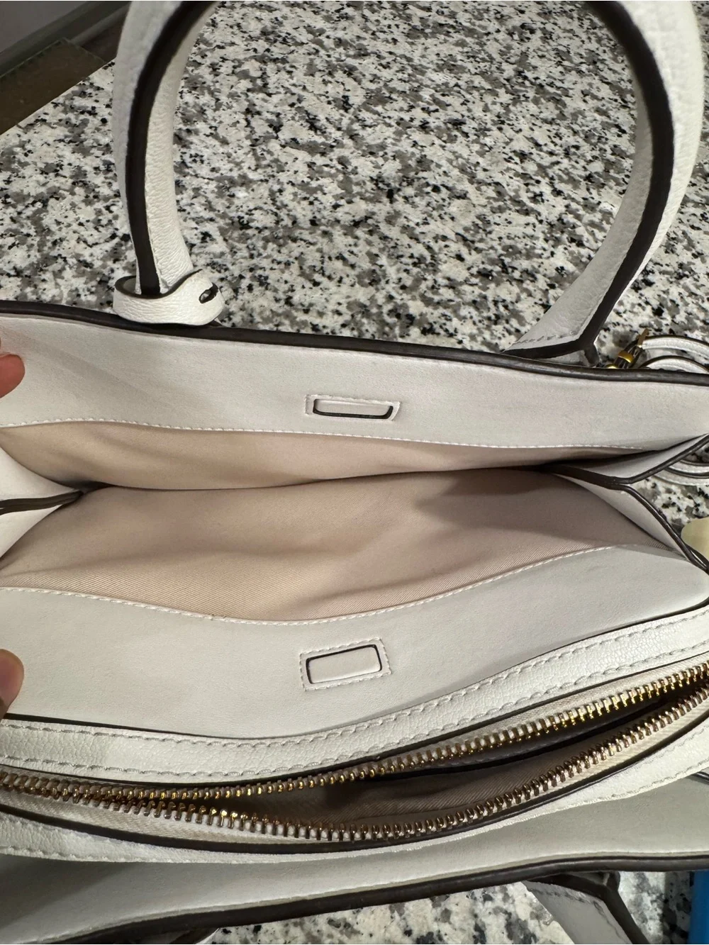 Michael Kors White Laila Small Satchel with Gold Accents